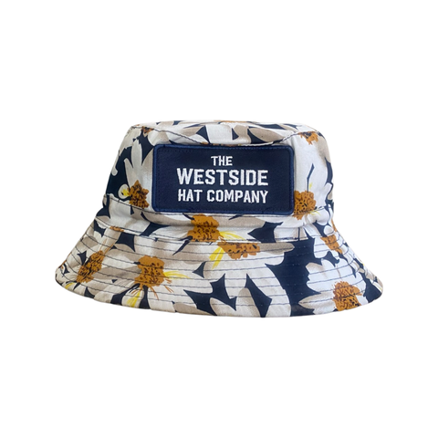 Patch “Gemini”reversible Bucket Hat(Floral/Navy)